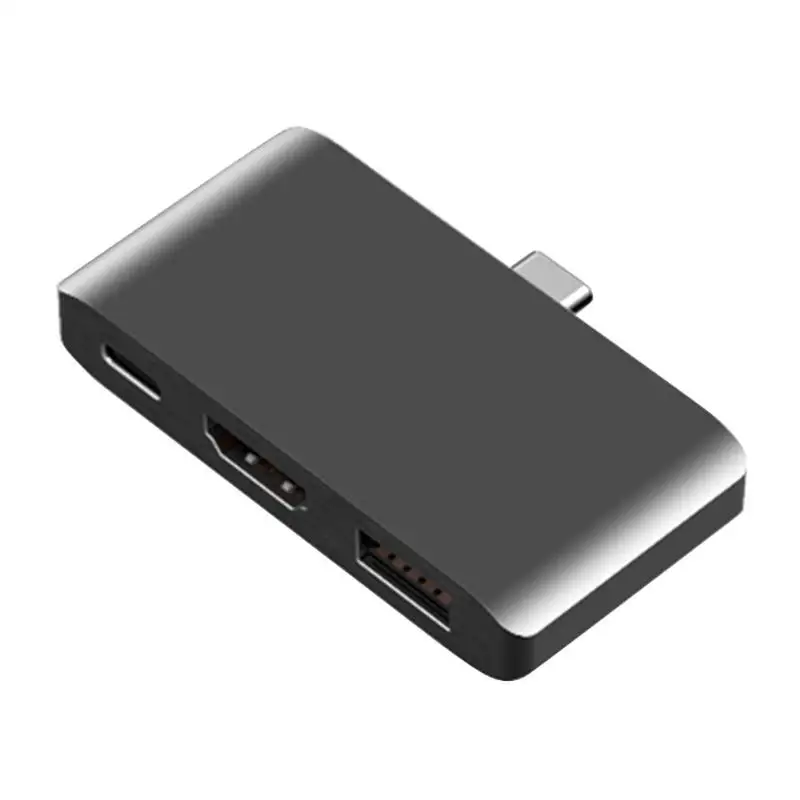 3 в 1 Тип C адаптер PD USB 3,0 HDMI конвертер большой экран дисплей Поддержка 60 Вт для ноутбука планшета, зарядное устройство переключатель 65X23X10 мм