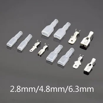 

200pcs Female Male Spade Crimp Terminals Sleeve Wire Wrap Connector for 22-16 AWG 0.5mm2-1.5mm2 2.8mm 4.8mm 6.3mm