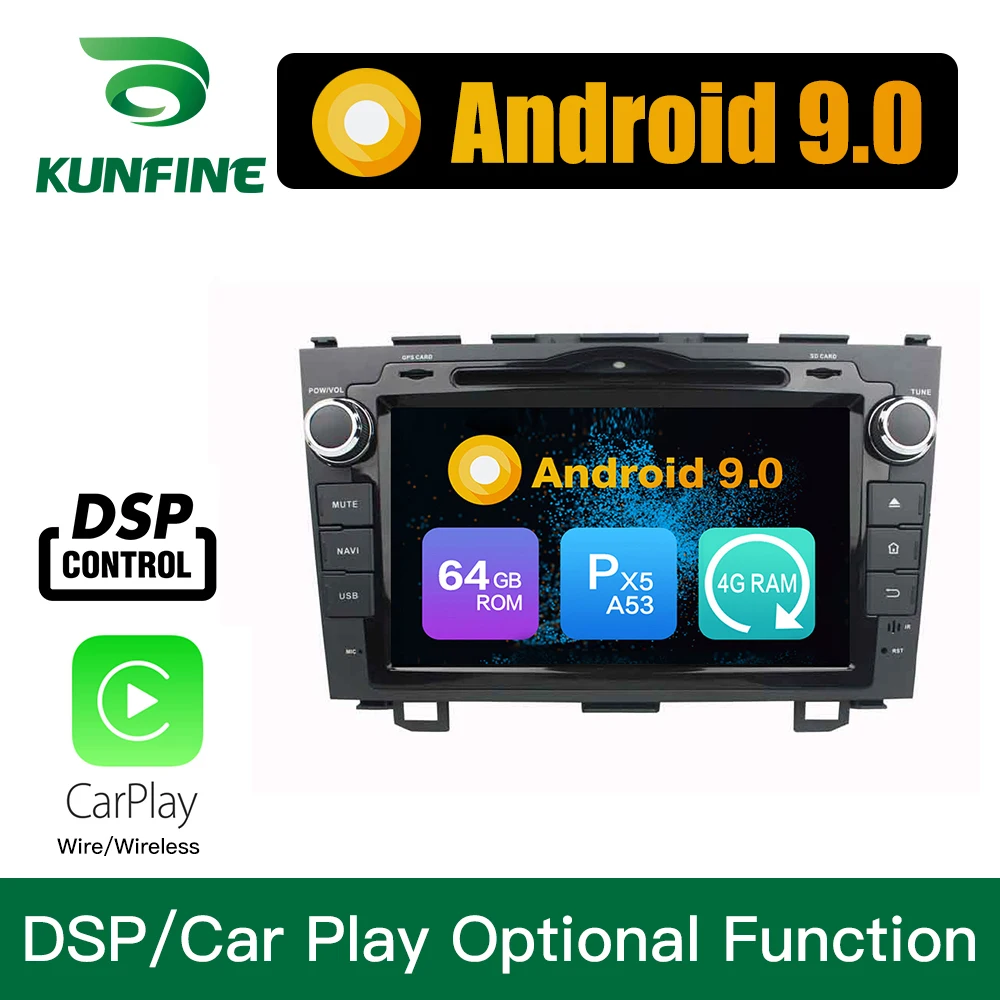 Android 9,0, четыре ядра, 4 Гб ОЗУ, 64 Гб ПЗУ, автомобильный DVD, gps навигация, мультимедийный плеер, автомобильный стерео для HONDA CRV 2006 2007 2008 2009