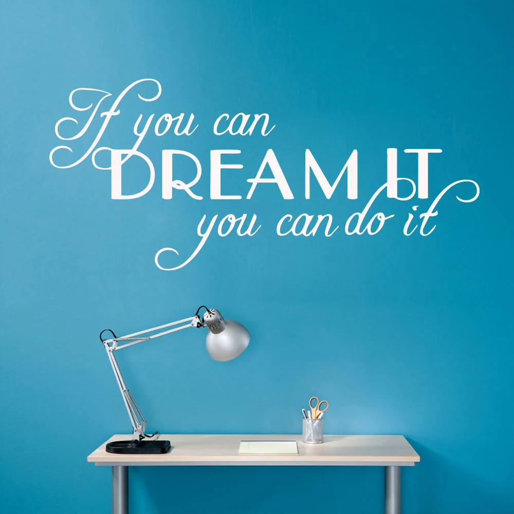 Motivating Phrase Quotes vinyl Wall Sticker Sentence Decals Decor For