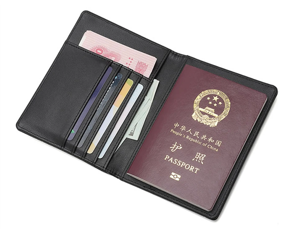 Модные чехлы-бумажники с защитой от RFID для паспорта, держатель для ID, аксессуары для путешествий, женские и мужские банковские кредитные карты, деловой чехол из искусственной кожи чехол