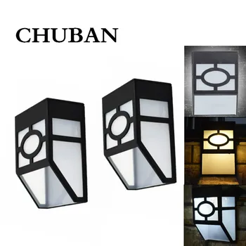 

CHUBAN Solar Powered Fence Deck Lights Wall Stairs LED Outdoor Garden Lamp Retro Waterproof Automatic Wall Lamp Dropshipping