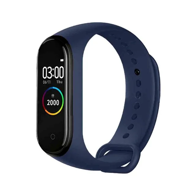 Смарт-часы M4 для мужчин и женщин, браслет, монитор сердечного ритма, кровяное давление, фитнес-трекер, умные часы, спортивный браслет для Ios, Android - Цвет: blue