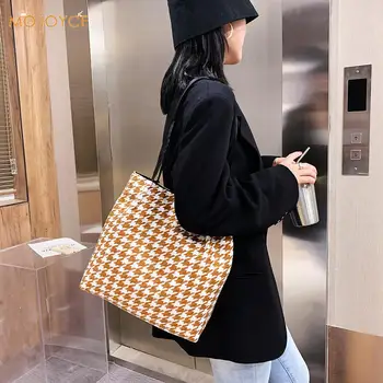 

Women Plaid Shoulder Bag Portable Ladies Girls Travel Daily Shopping Handbag Totes Purse