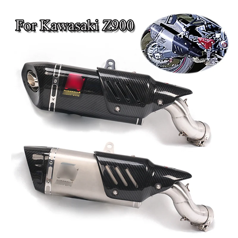 Slip On For Kawasaki Z900 Exhaust System Pipe Motorcycle Mid Link Pipe Connect Carbon Fiber Exhaust Muffler Tip Tube Modified Slip On For Kawasaki Z900 Exhaust System Pipe Motorcycle Mid Link Pipe Connect Carbon Fiber Exhaust Muffler Tip Tube Modified