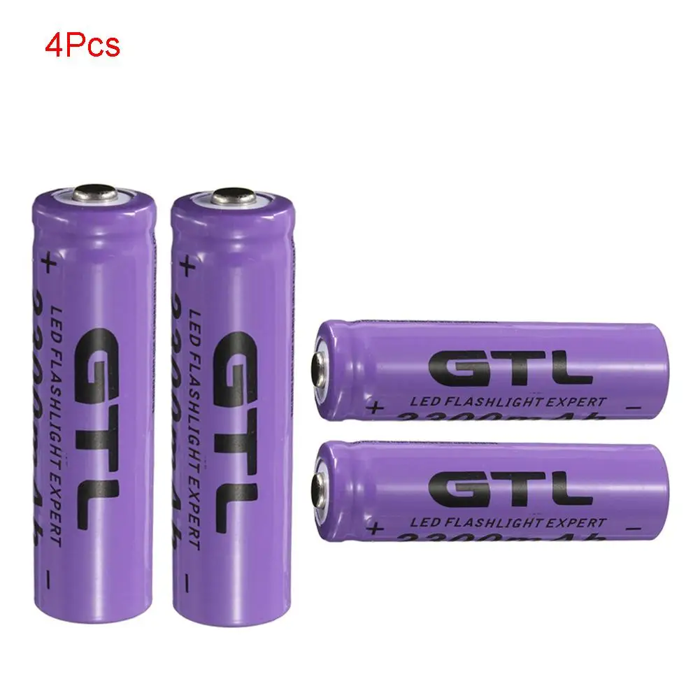 4pcs 3.7V 14500 2300mAh Li-ion Rechargeable Battery For Flashlight Torch | Электроника
