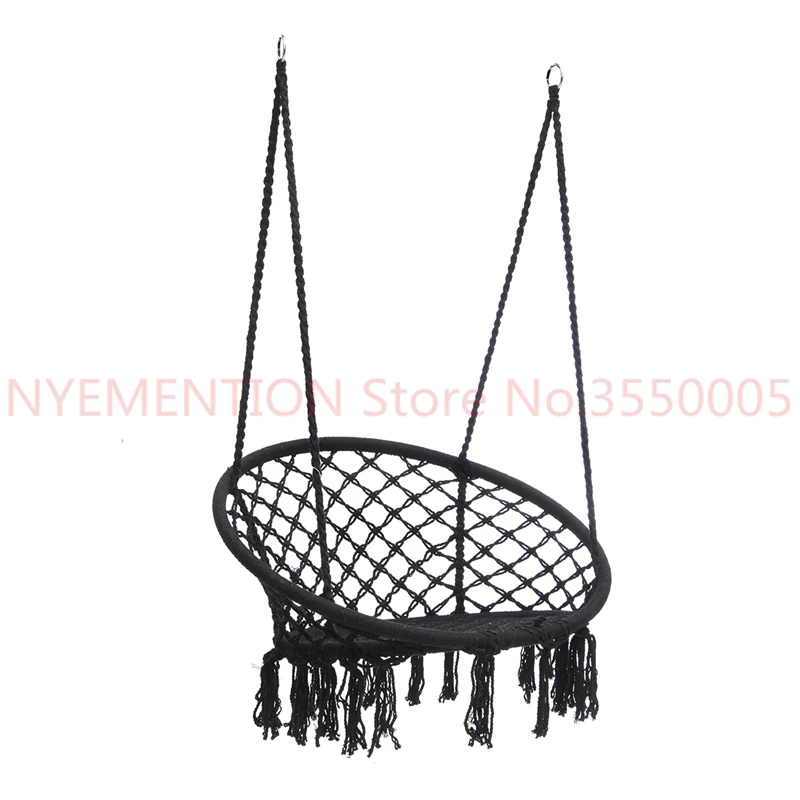 

Nordic Style Round Hammock Outdoor Indoor Dormitory Bedroom Hanging Chair For Child Adult Swinging Single Safety Hammock 1pcs