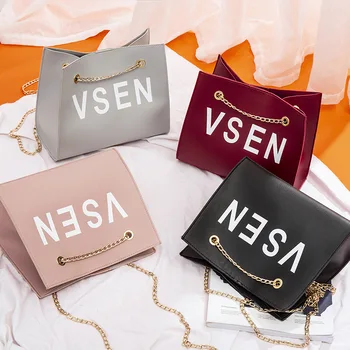 

PUOU Women Bag Spring Summer Fashion Letter Square Sling Bag DIY PU Shoulder Bags Messenger Bags Bolsas Sac Main For Women 2020