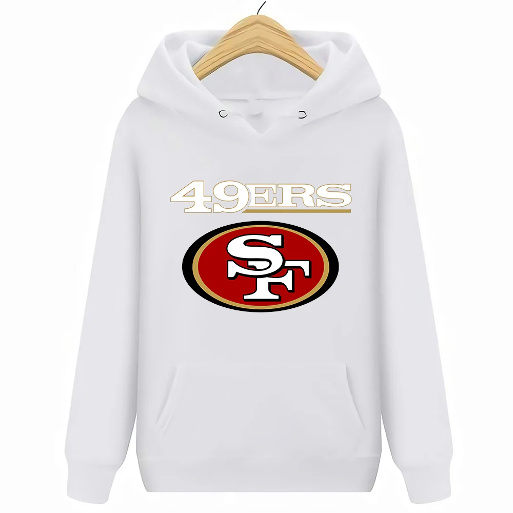 Сан Харадзюку принт Франсиско Лето короткий рукав 49Ers Majestic Threes Lockup Tri Blend толстовки и толстовки - Цвет: Белый