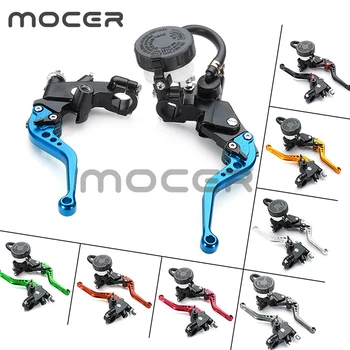 

2x Motorcycle 22mm 7/8" Handlebar Brake Clutch Master Cylinder Lever Reservoir - Black