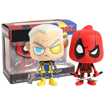 

Marvel X-Men Deadpool + Cable Bobble Head Dolls Action Figures Toys 2pcs/set