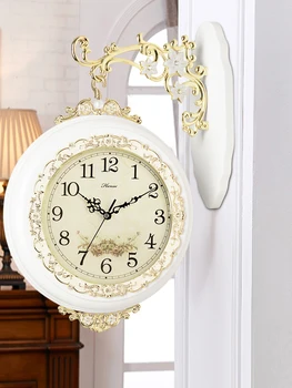 

Nordic Luxury Modern Design Wall Clock Outdoor Electronic European Double Sided Wall Clock Living Room Reloj Mural Wall Watch