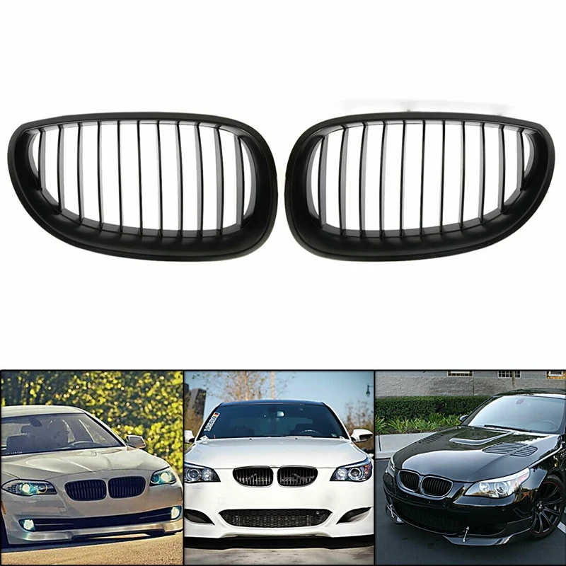 Передний капот почек решетка для 2003-2010 E60 E61 525I 525Xi 528I 528Xi 530I 530Xi 535I 550I 535Xi 545I(ярко-черный, почек гриль