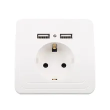 Разъем питания с портом USB двойной порт USB Розетка с вилкой ЕС домашнее настенное зарядное устройство адаптер для зарядки