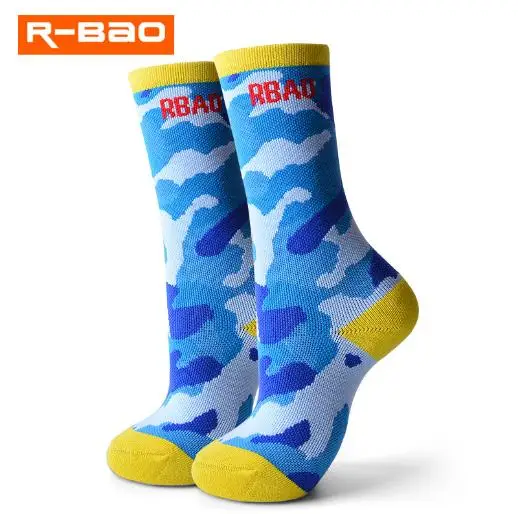 2 пар/лот, Детские Лыжные носки, R-BAO, RB3307, нейлоновые детские носки, уличные походные носки для велосипедистов - Цвет: Синий