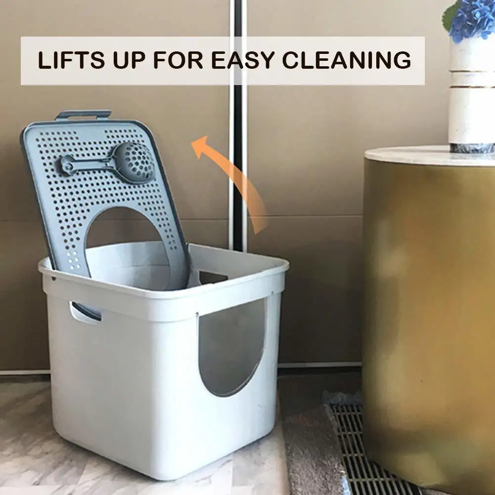 Hooded Cat Litter Box Dual Door Top Entry Front Entry 25L Extra Large Space Splash-Proof Large Covered Cats Litter Tray Toilet Hooded Cat Litter Box Dual Door Top Entry Front Entry 25L Extra Large Space Splash-Proof Large Covered Cats Litter Tray Toilet