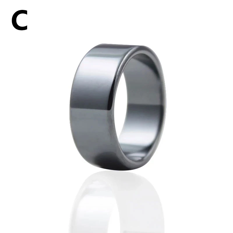 Hämatitring Für Damen Und Herren, Schlichter Natursteinring_voghion.com