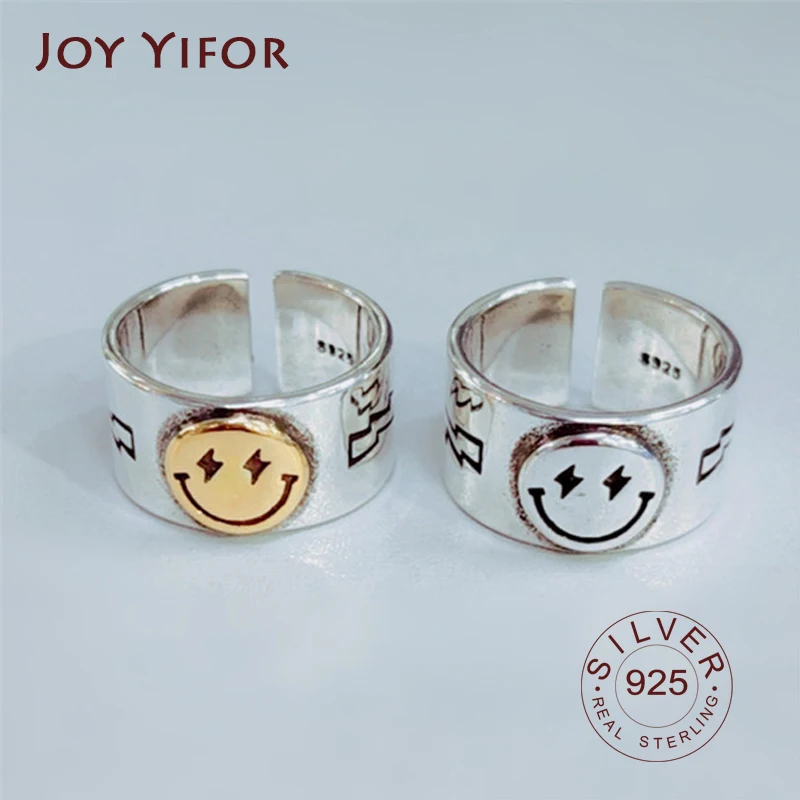 Jewelry-Rings Lightning-Stamp Tibetan-Ring Face Happy Smiley Gothic Retro Vintage Hot-Sale