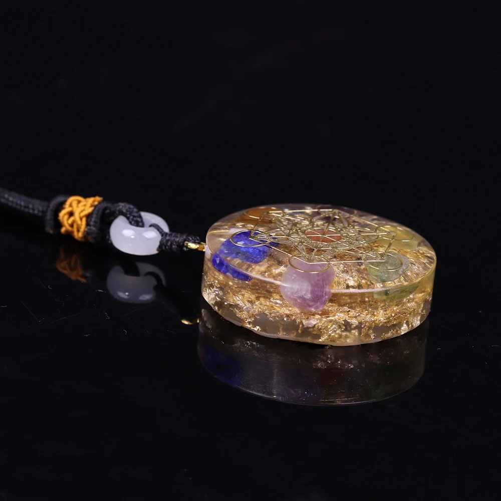 Orgone кулон Радуга Кристалл камни Рэйки, лечение чакры генератор энергии EMF радиационной защиты оргонита ожерелье