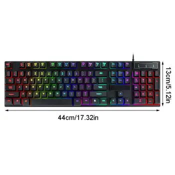 

USB Wired Gaming Keyboard 104 Key Mechanical Feeling Gamer Keyboard for Computer K1AB