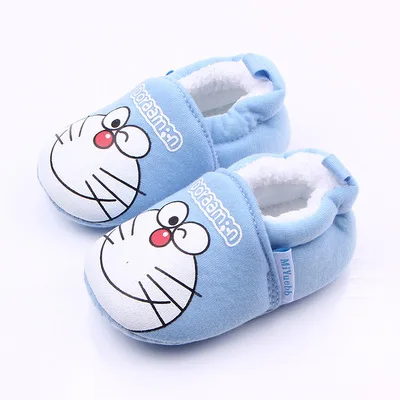 Plus velvet autumn and winter new cartoon knitted cloth can not afford shoes toddler shoes baby shoes 1745