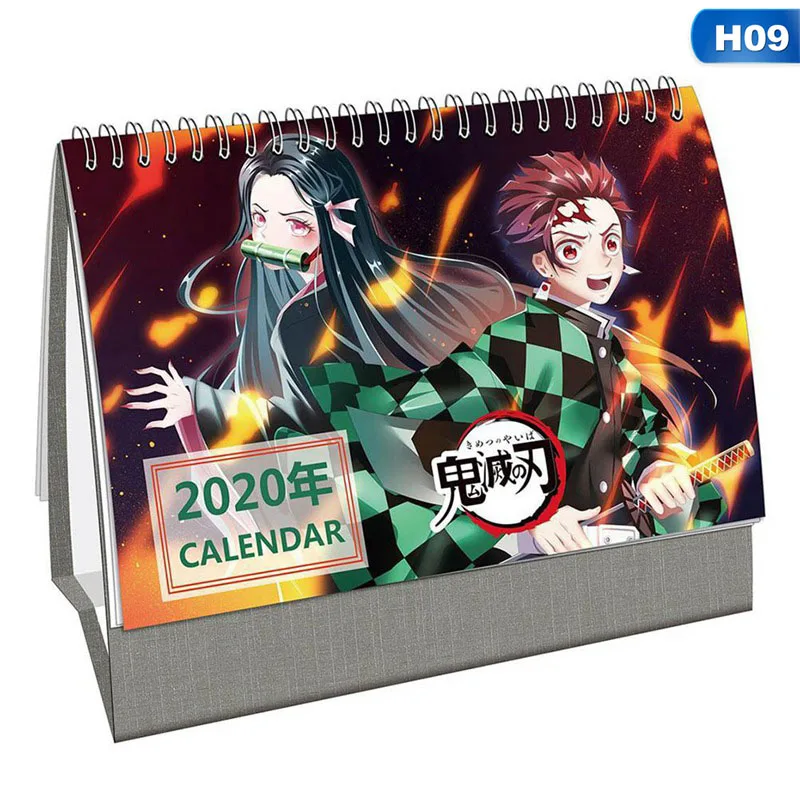 9 Лидер продаж года, календарь для рабочего стола из японского аниме, серия Demon Slayer, сделай сам, Мультяшные персонажи, календарь на катушке, ежедневник по расписанию - Цвет: 9