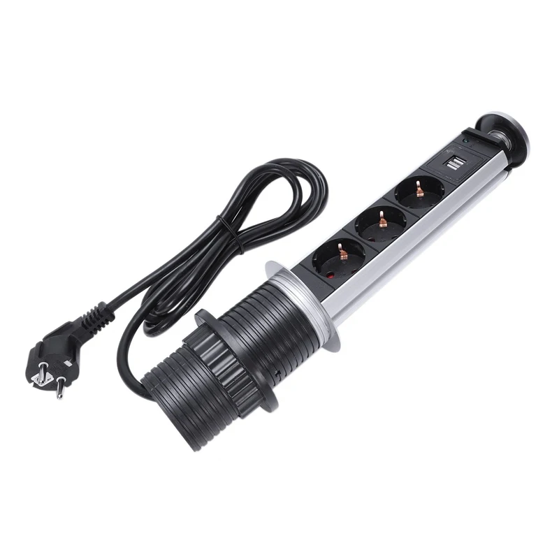 

HLZS-Standard Wall Power Socket Kitchen Office Desktop Socket Countertop Point Pull Retractable Socket Outlet