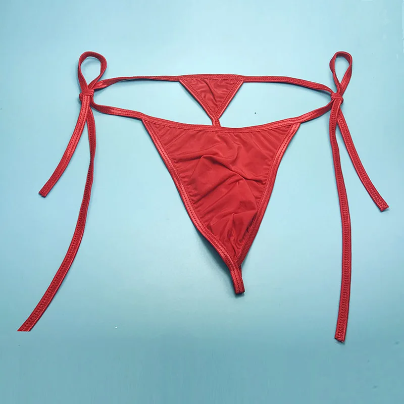 

Men G-Strings Sexy Viscose Lacing Breathable Backless Thong Briefs solid color Underwear male low waist Underpants