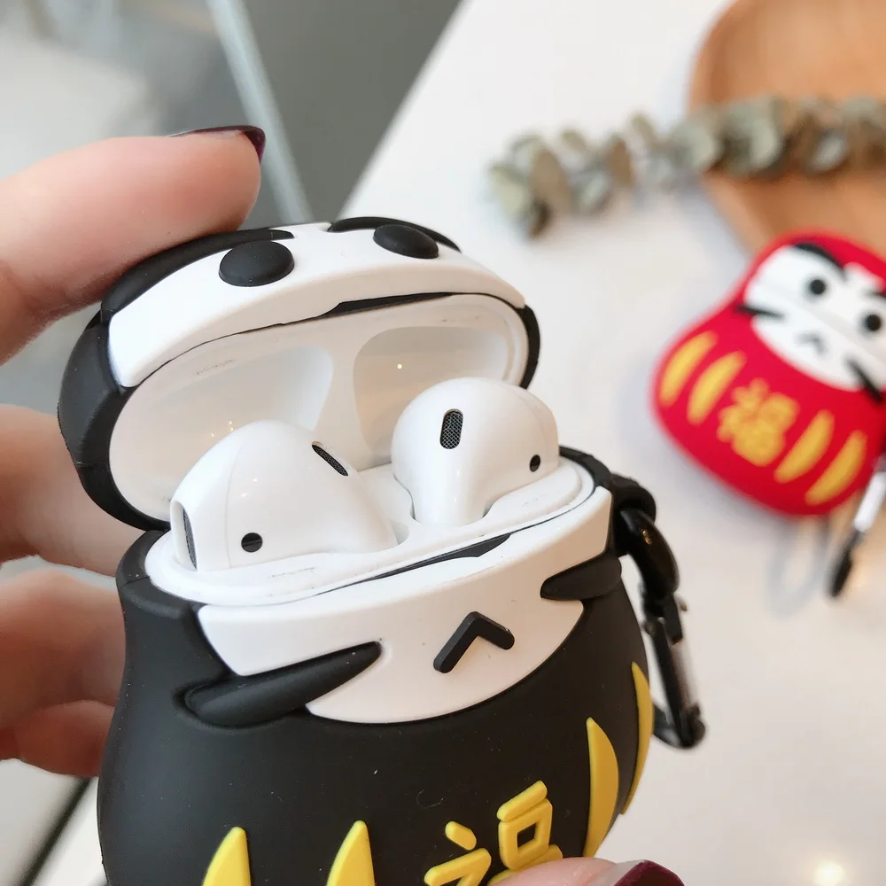 Японский значок Фортуна Дхарма 3D Мягкий силиконовый чехол для Airpods good luck damo DARUMA для Apple Airpods2 Bluetooth наушники чехол