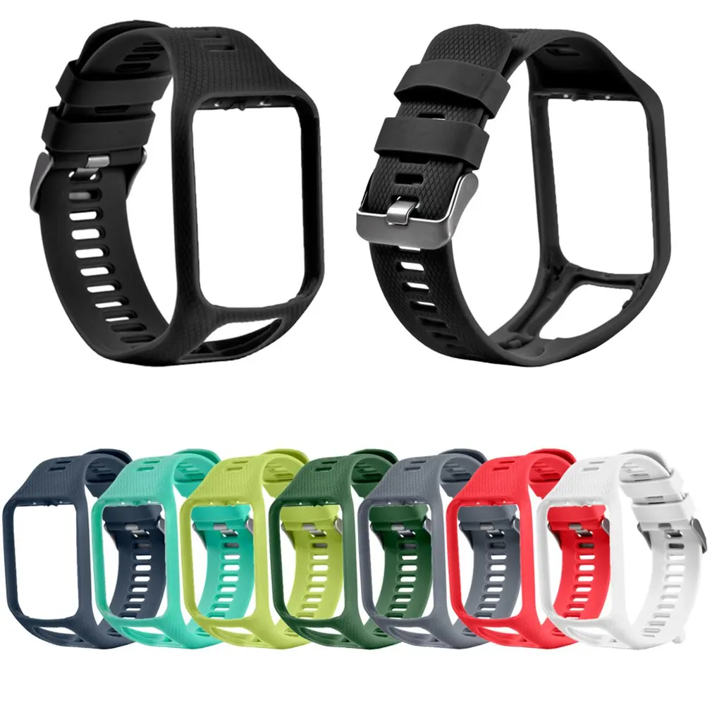 

For Tomtom Spark Runner2/3 Smartwatch Replacement Strap Official Pattern Black Buckle Sports Replacement Wristband