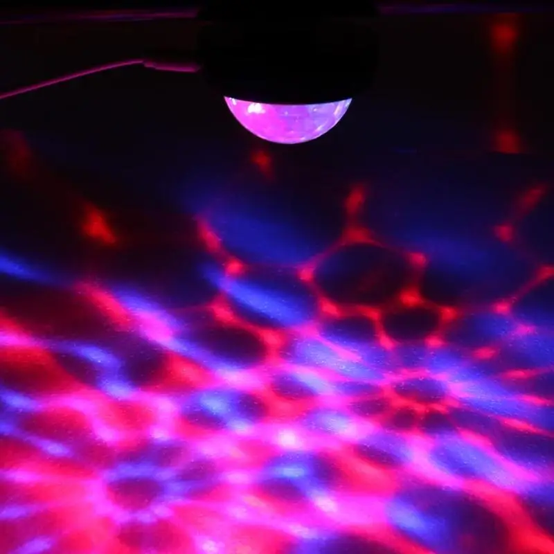 USB перезаряжаемые мини шар светящиеся RGB светодиодный свет автомобиля Музыка Звук управление Авто Интерьер атмосферная декоративная лампа