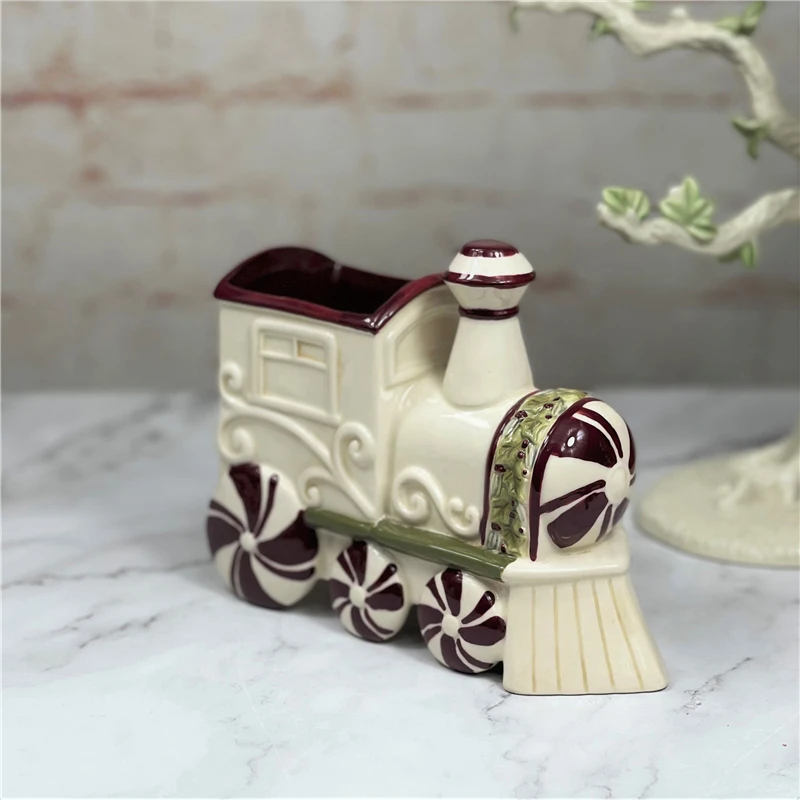 GrasslandsRoadChristmasSceneOrnamentsCeramicTrainforChristmas