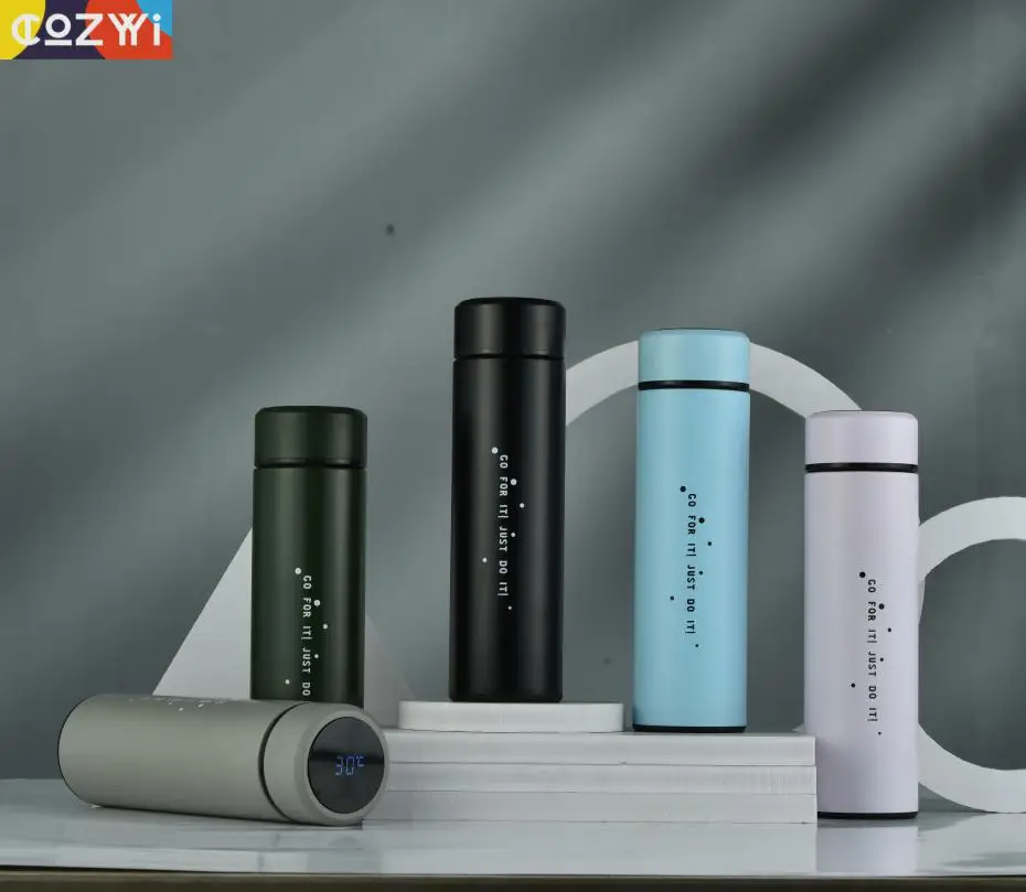 

Customize Vacuum Flask Intelligent Temperature Sensitive Coffee Bottle 500 Ml Thermos Outdoor Stainless Steel Tumber