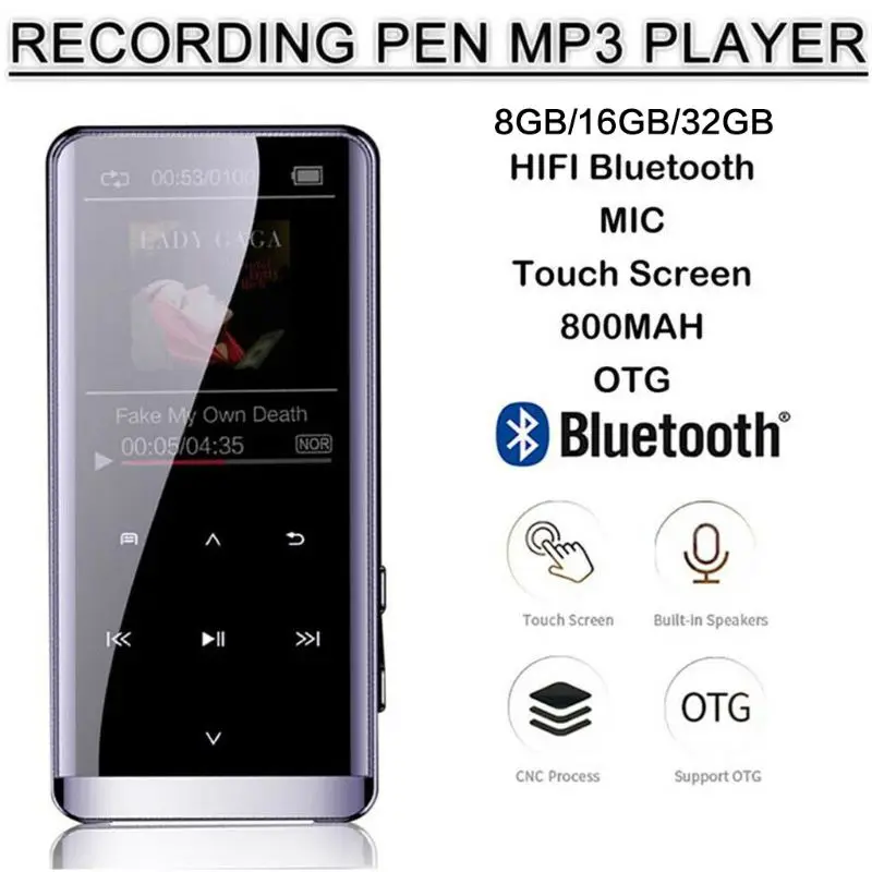 Мини Портативный M13 Bluetooth MP3 плеер Walkman музыкальный плеер без потерь HIFI спорт музыкальный медиа FM радио рекордер
