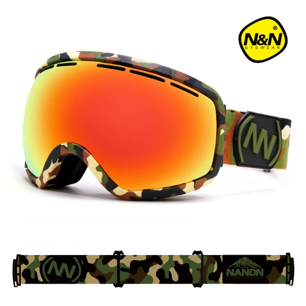 Camouflage Red 1* набор для мужчин и wo мужские лыжные очки двухслойные УФ Анти-туман большие Лыжные маски очки для катания на лыжах Снег Сноуборд очки с чехол - Цвет: Camouflage Red