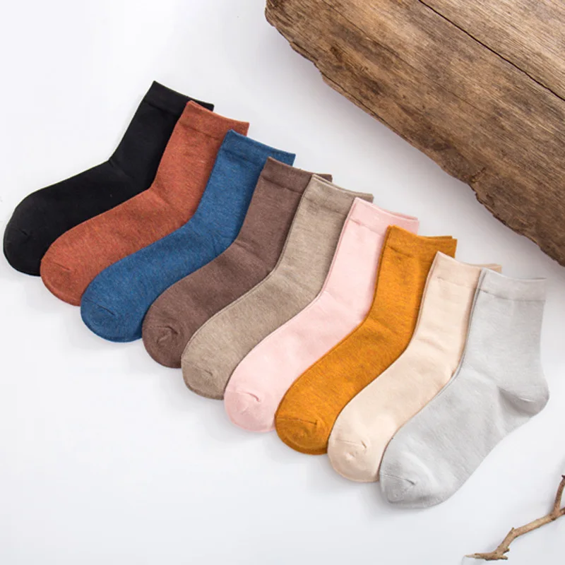 

Spring and summer cotton men and women leisure pure color bamboo fiber socks