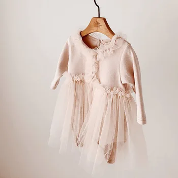 

2020 Girl's Long-Sleeve Children One-Piece Dress Baby Puff Yarn Girl's Dress Baby Bodysuit Princess kids dresses for girls