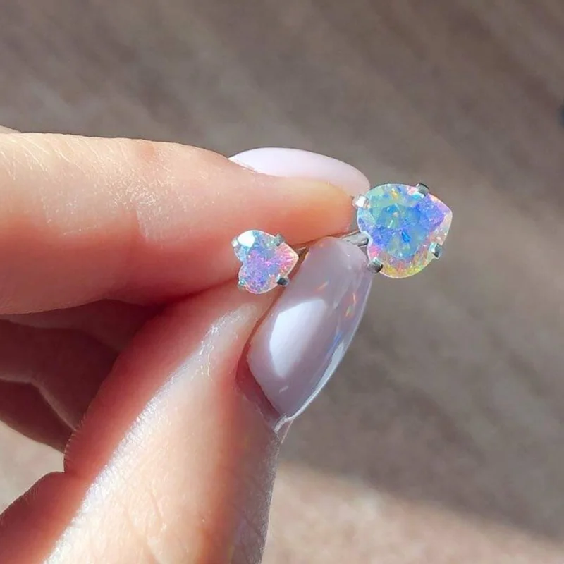 Zircon Fashion Surgical Stainless Steel Navel Piercing Heart Belly Button Rings Belly Piercing Body Jewelry Accessories 1pc