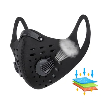 

TB Sport mask Protective Mask Respirator Activated Carbon Filter маски Dust Mask with Breathing Valve Reusable Cycling Face Mask