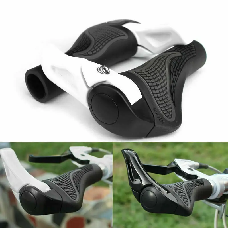 1 Pair MTB Bike Handlebar Grips Aluminum Bar Ends Anti-Slip Double Lock-on Bar Cycling Mountain Bicycle Handlebar Handle Cover
