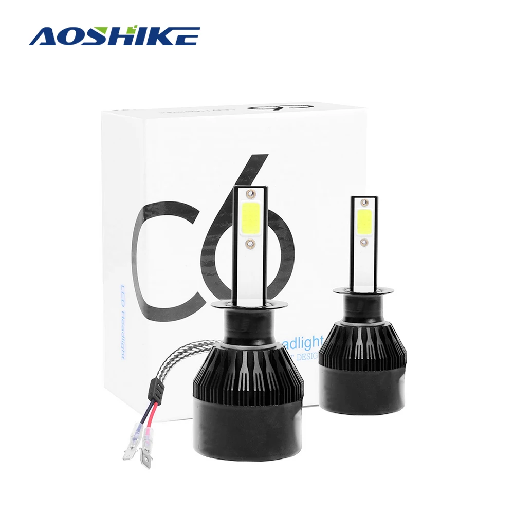

AOSHIKE 2Pcs C6 H1 H7 H11 H4 Universal COB Led Headlight Bulbs Car Headlamp 36W 3200LM 4000LM Auto Light DC 12V 24V