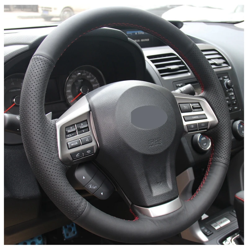 Черный сшитый вручную искусственный кожаный чехол на руль для Subaru Legacy Outback 2012- XV 2011- Forester 2013