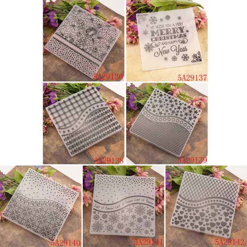 Plastic Embossing Folder Template DIY Scrapbook Photo Album Card Dot Snowflake M4YD