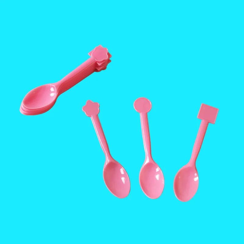 Spoon(10Pcs) Набор для вечеринки в честь Дня Рождения, для девочек, с рисунком фламинго, свадебные украшения, одноразовые столовые приборы, вечерние тарелки, бумажные соломинки, для детского душа - Цвет: Spoon(10Pcs)