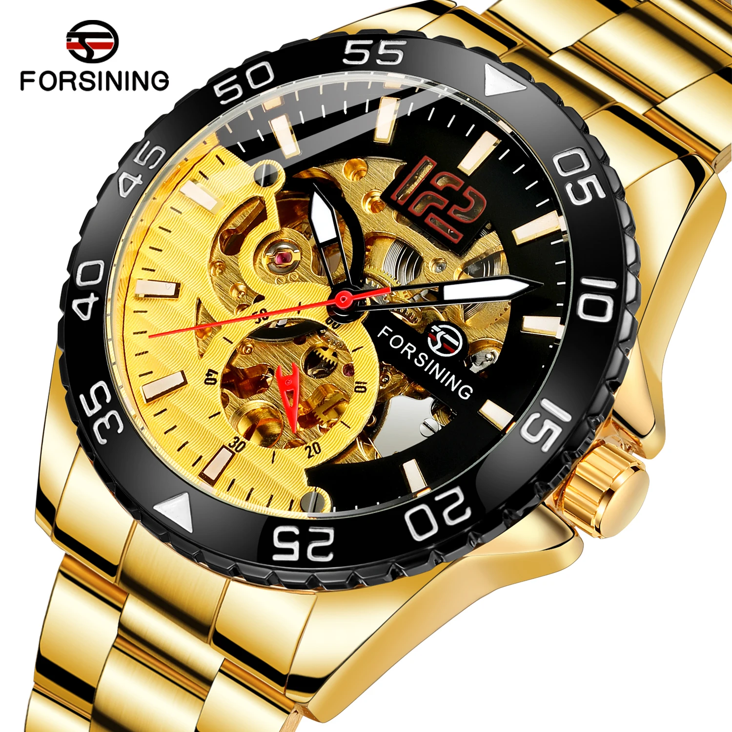 

Forsining Luxury Mens Watch Automatic Skeleton Mechanical Watches Fashion Clock Sports Simple Men's Wristwatch Relogio Masculino