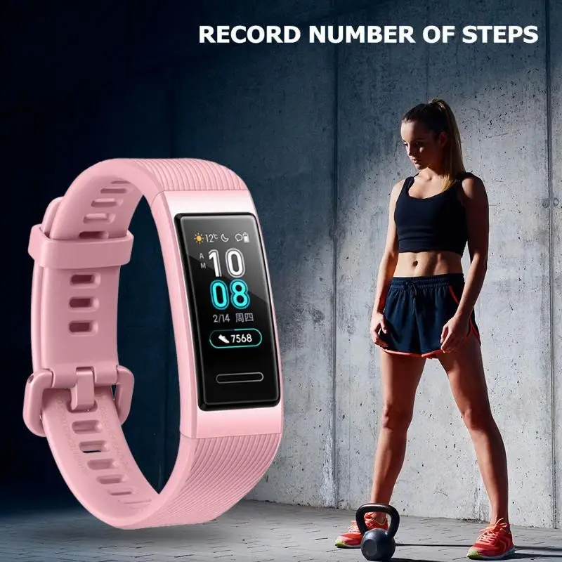 Смарт-браслет huawei Band 3, металлический фитнес-браслет, сенсорный экран, датчик сердечного ритма, спортивный умный Браслет