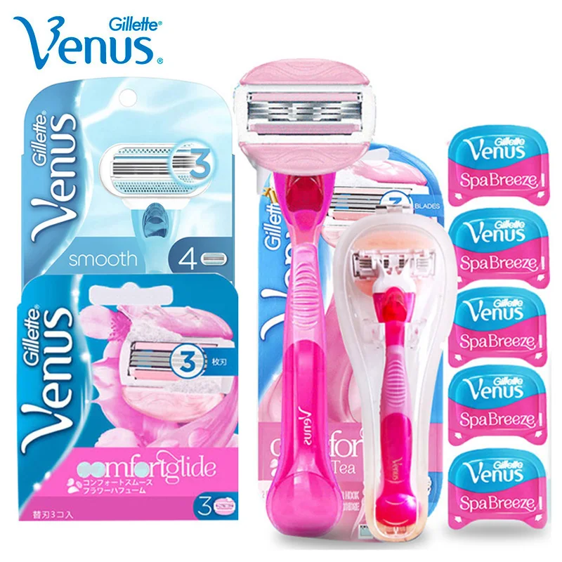 Женская бритва Gillette Venus Breeze 3 слойная из нержавеющей стали бритвенные лезвия для