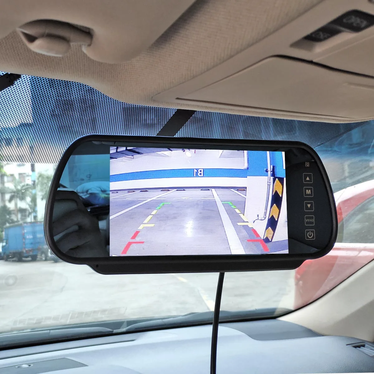 DIYSECUR Беспроводной парковки Системы ИК Ночное видение зеркало заднего вида автомобиля Камера с 7 дюймов автомобиля зеркало заднего вида монитор