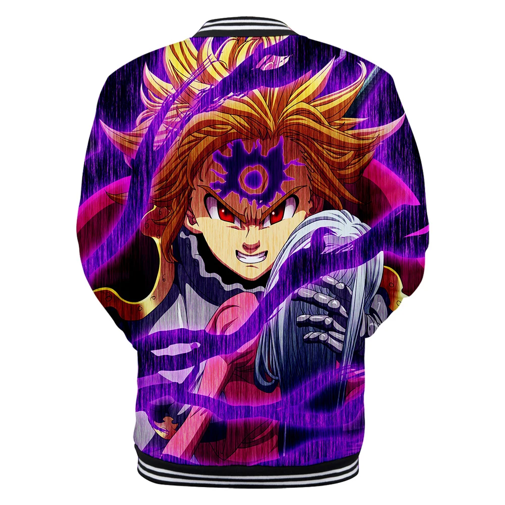 Бейсбольная куртка с 3D принтом meliodas, мужские и женские бейсбольные куртки, Повседневная Хип-Хоп куртка meliodas, осенне-зимняя верхняя одежда для мальчиков и девочек, куртка с 3D рисунком