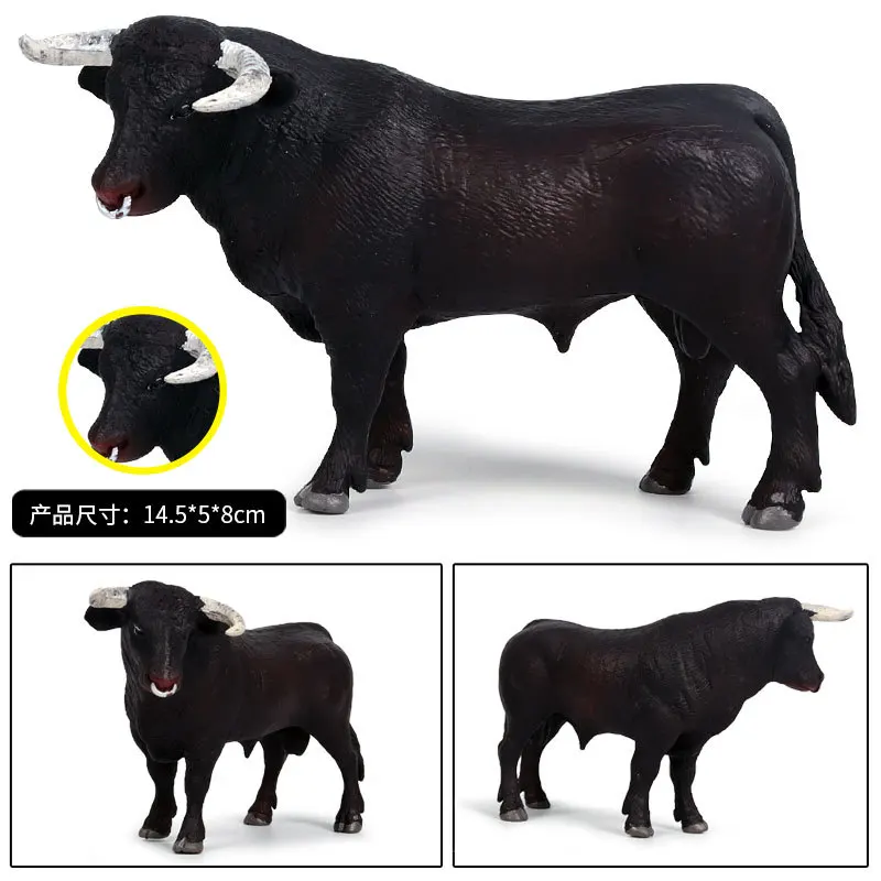 Детская имитация сплошной мир дикой природы модель черный bull bison buffalo дети Когнитивная модель игрушки украшения
